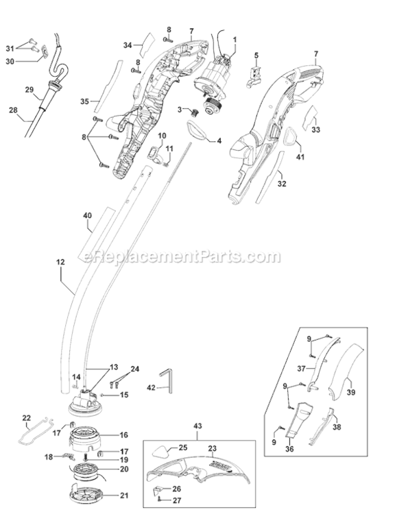 Page A Diagram and Parts List for Type 2 Black and Decker Trimmer